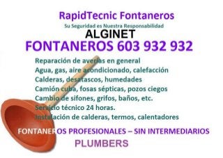 Fontaneros Alginet 603 932 932