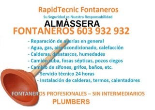 Fontaneros Almassera 603 932 932