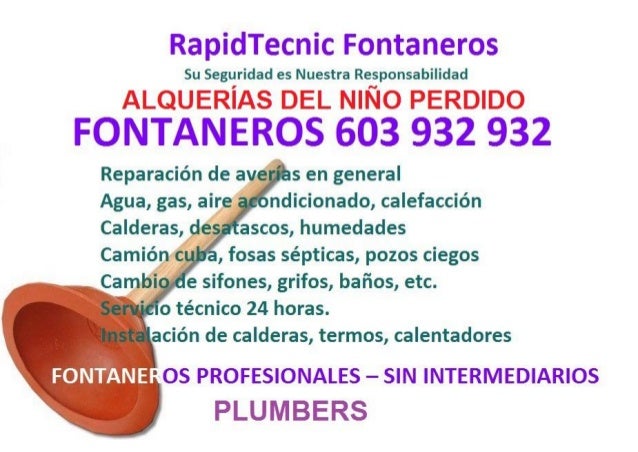 Fontaneros Alquerias del Niño Perdido 603 932 932