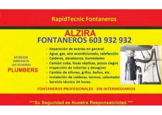 Fontaneros Alzira 603 932 932