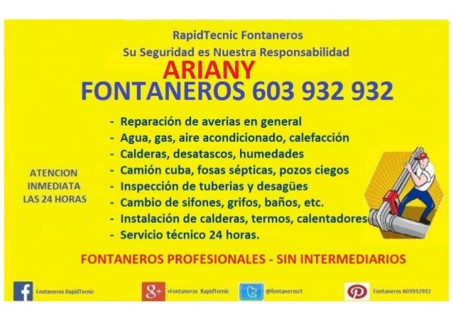 Fontaneros Ariany 603 932 932