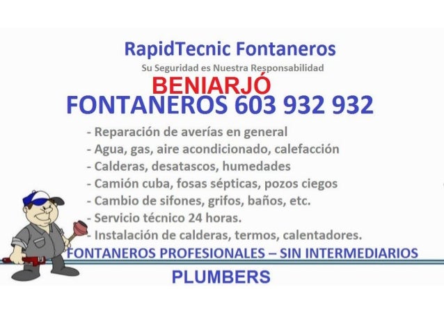 Fontaneros Beniarjo 603 932 932