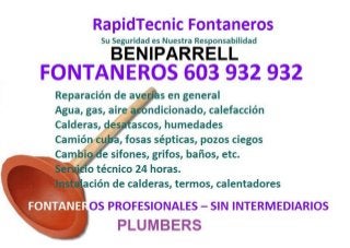 Fontaneros Beniparrell 603 932 932