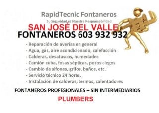 Fontaneros San Jose del Valle 603 932 932