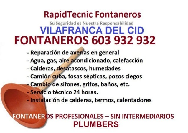 Fontaneros Vilafranca del Cid 603 932 932