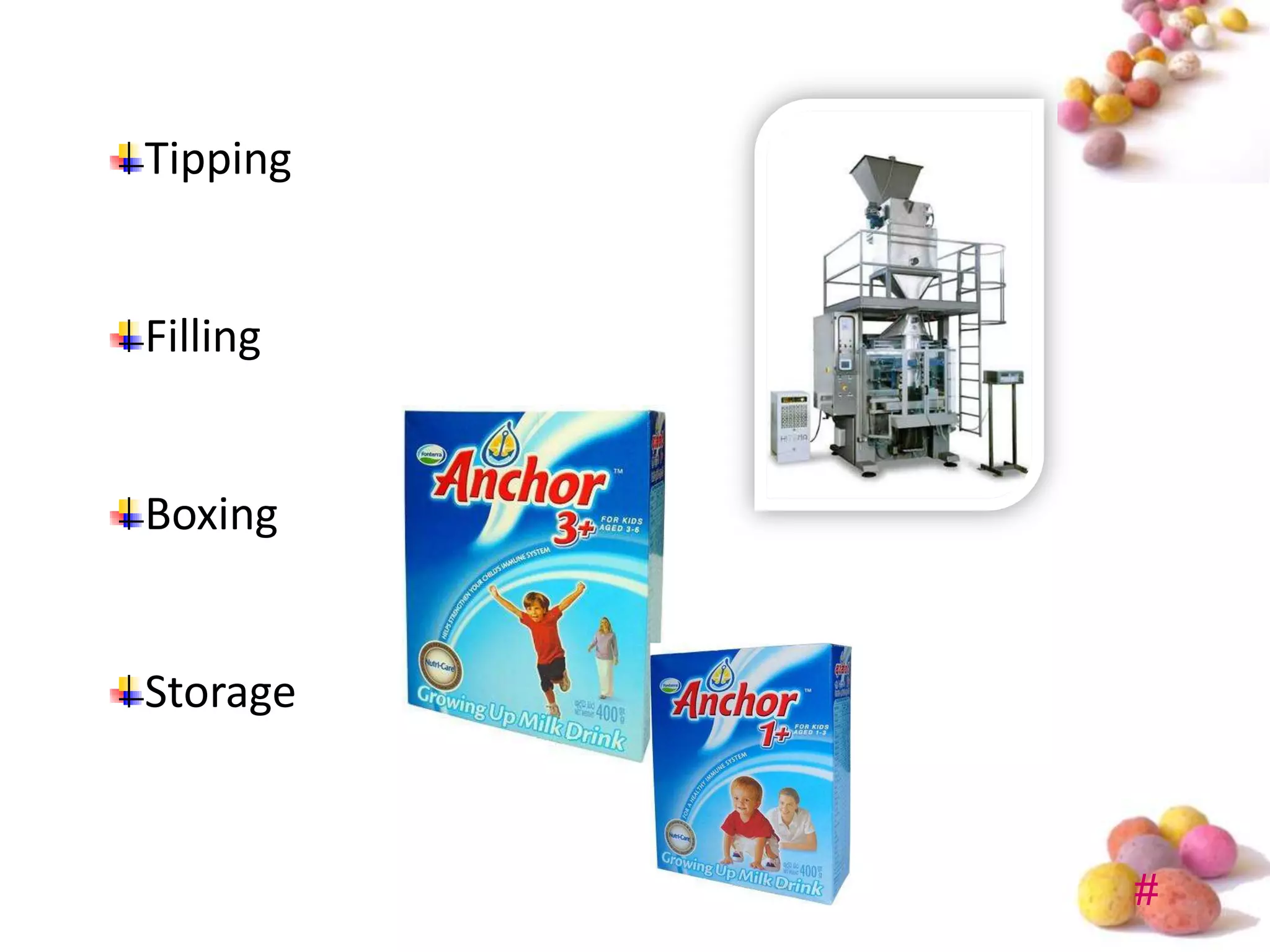 Tipping


Filling


Boxing


Storage



          #
 