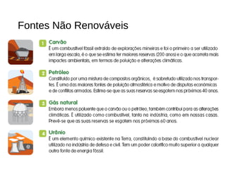 Fontes Não Renováveis
 