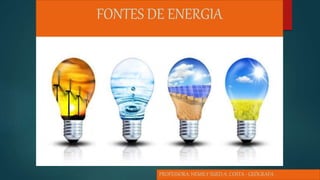 FONTES DE ENERGIA
PROFESSORA: HEMILY SUED A. COSTA - GEÓGRAFA
 