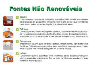 Fontes Não RenováveisFontes Não Renováveis
 