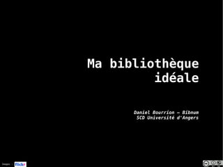 Images :
Ma bibliothèque
idéale
Daniel Bourrion – Bibnum
SCD Université d'Angers
 