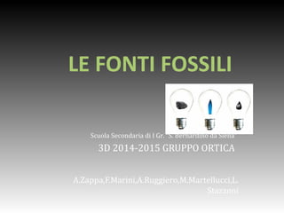 LE FONTI FOSSILI
Scuola Secondaria di I Gr. “S. Bernardino da Siena”
3D 2014-2015 GRUPPO ORTICA
A.Zappa,F.Marini,A.Ruggiero,M.Martellucci,L.
Stazzoni
 