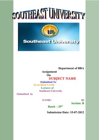 Font page south east university | PDF