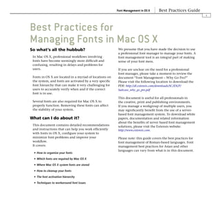 Fonts Best Practices In Osx