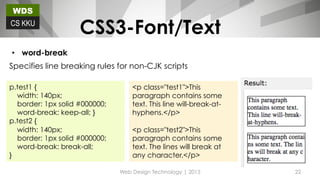 CSS Font & Text style | PPT