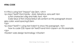 CSS Font & Text style | PPT