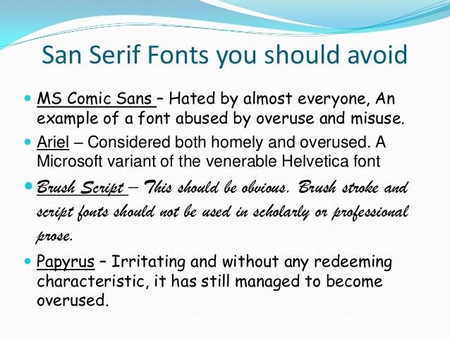 fonts resumes