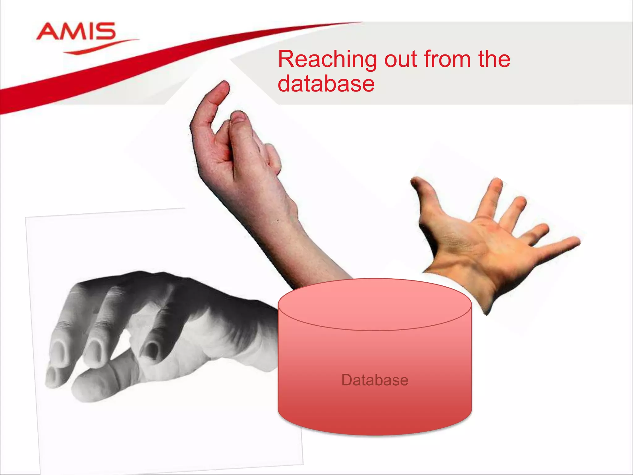 Reaching out from the
database
Database
 