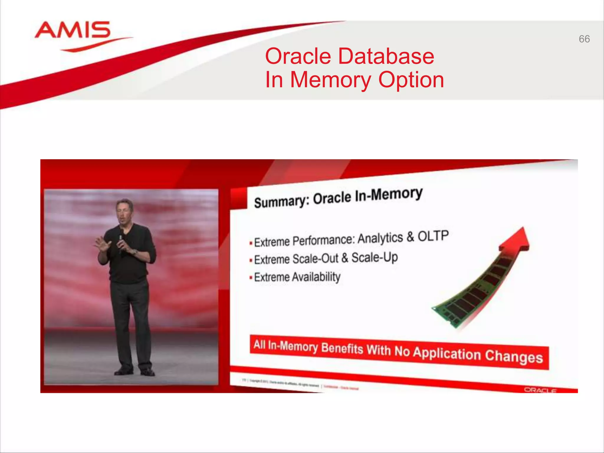 66
Oracle Database
In Memory Option
 