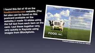 Sample slides based on Food, Inc.