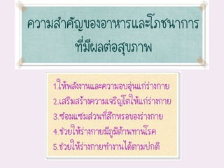 อาหารและโภชนาการ
