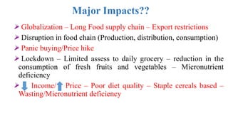 Impact of COVID Pandemic on Food habit and nutrition | PPTX