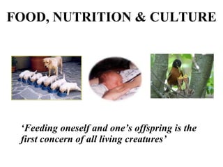 FOOD, NUTRITION & CULTURE ‘ Feeding oneself and one’s offspring is the first concern of all living creatures’ 