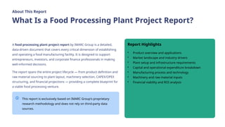 Food Processing Plant Project Report & Investment Analysis 2026 | PPTX
