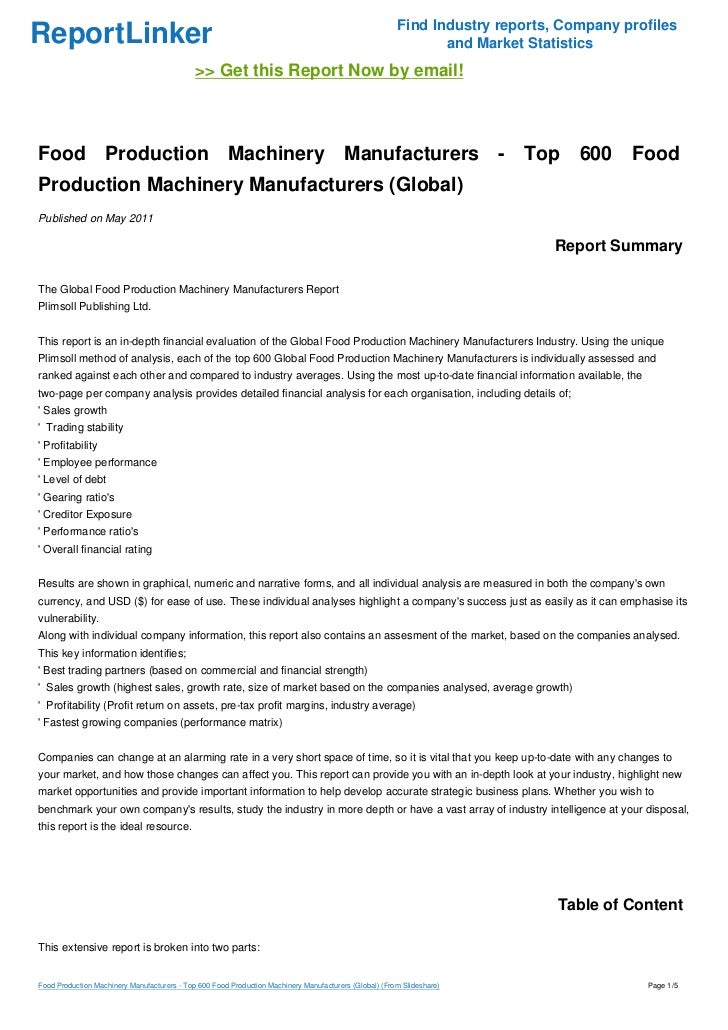 Food Production Machinery Manufacturers Top 600 Food Production Mac…