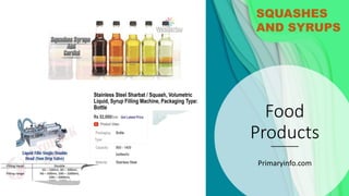 Food
Products
Primaryinfo.com
SQUASHES
AND SYRUPS
 