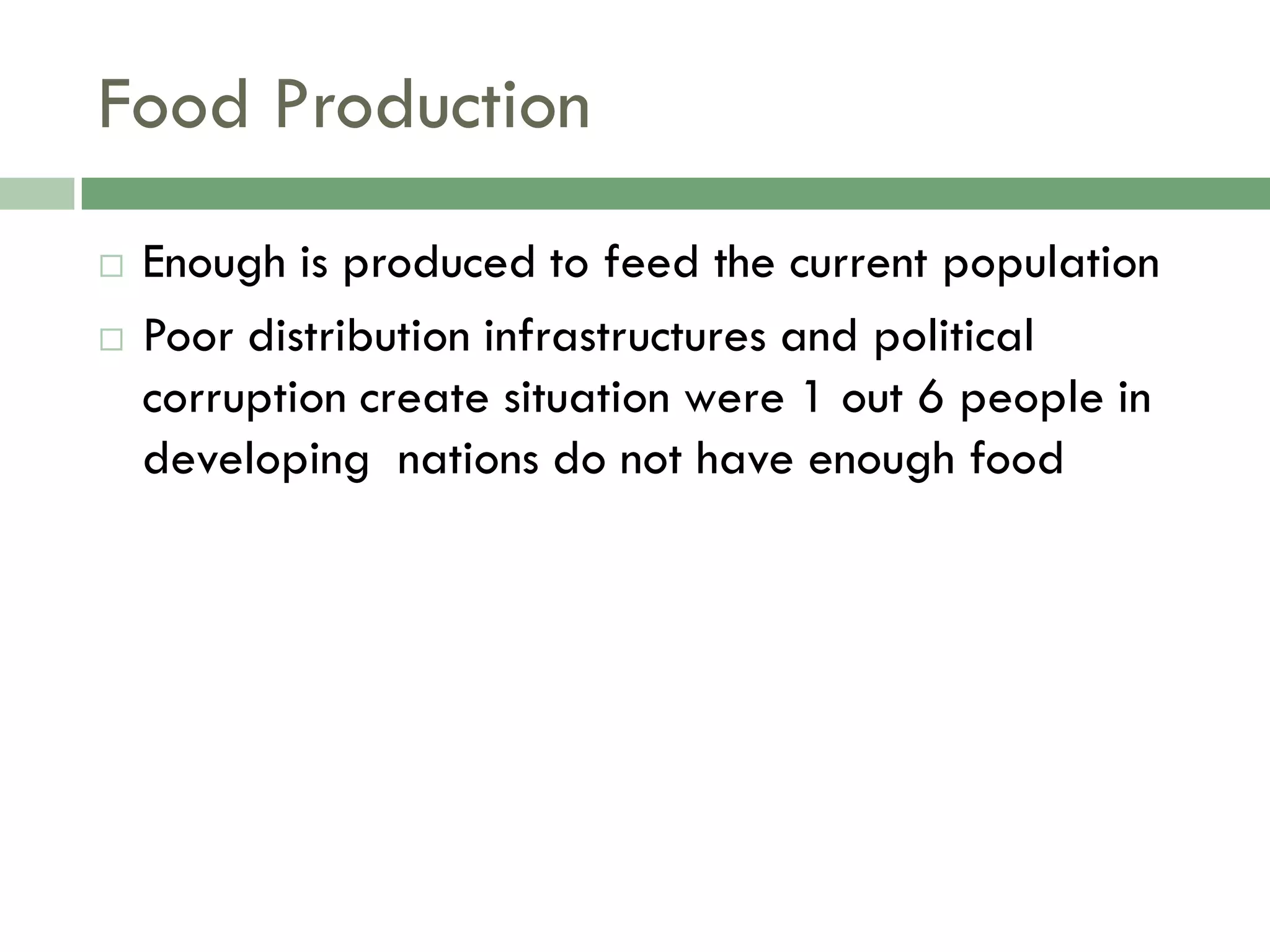 Food Resources Part I - Agriculture