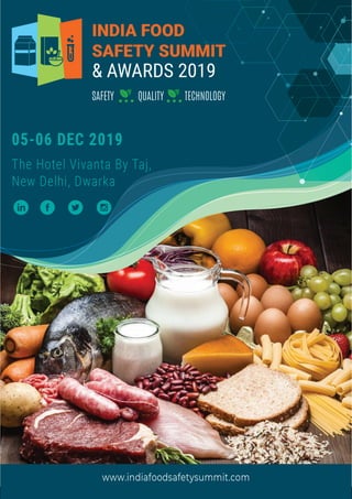 soumya@synnexindia.com www.indiafoodsafetysummit.com
INDIA FOOD SAFETY SUMMIT & AWARDS 2019
 