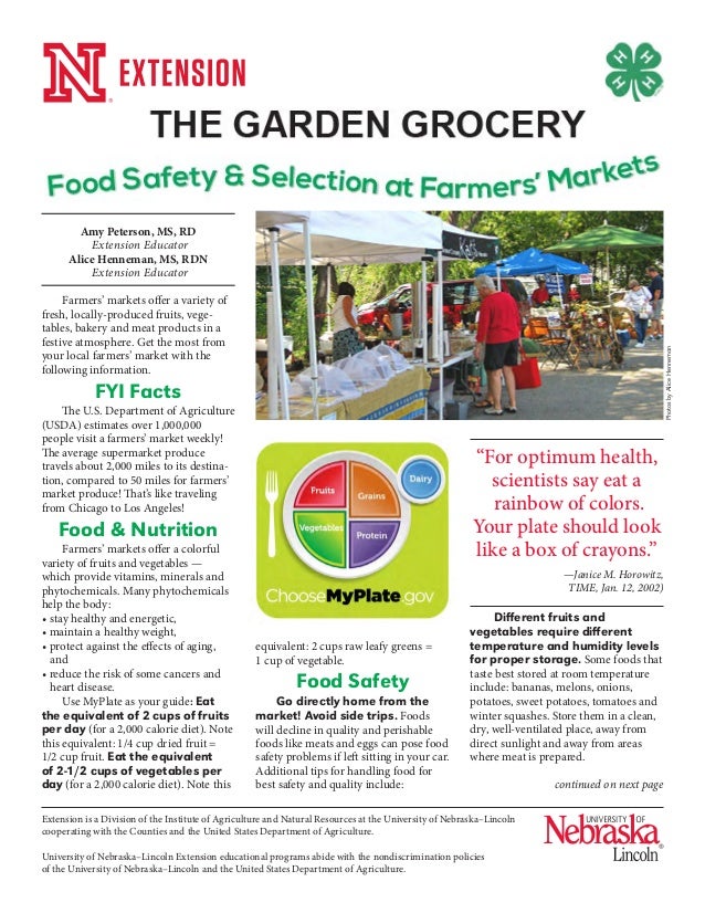 The Garden Grocery Food Safety and Selection at Farmers' Markets