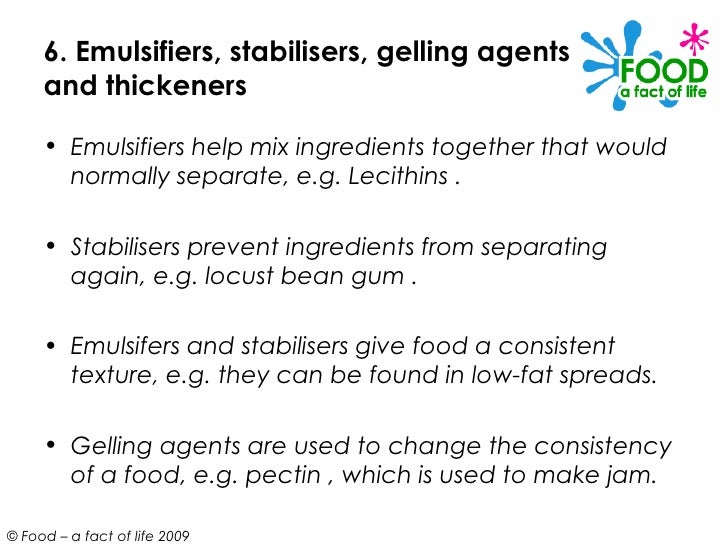 What are some examples of food emulsifiers?