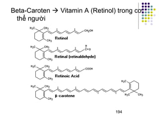 Beta-Caroten  Vitamin A (Retinol) trong cơ 
thể người 
194 
 