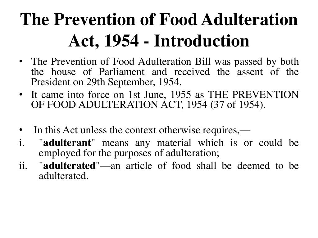 Food adulteration