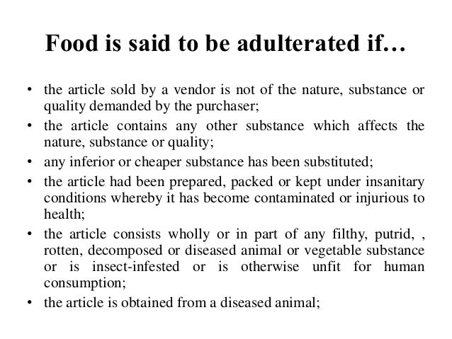 Food adulteration