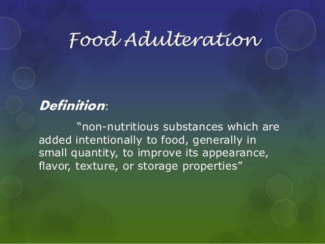 Food adulteration