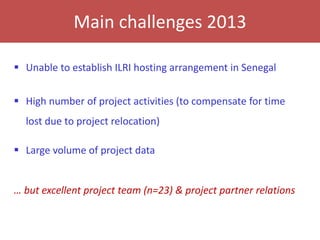 Senegal dairy genetics project: Work package 2 update