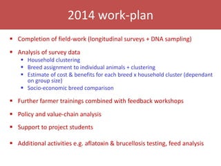 Senegal dairy genetics project: Work package 2 update