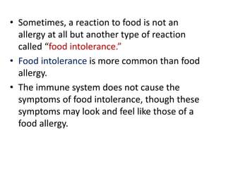 common Food allergies and intolerances observed | PPTX