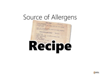 Source of Allergens
Recipe
 