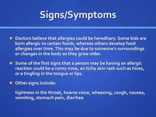Food Raspy Food Allergies | PPTX