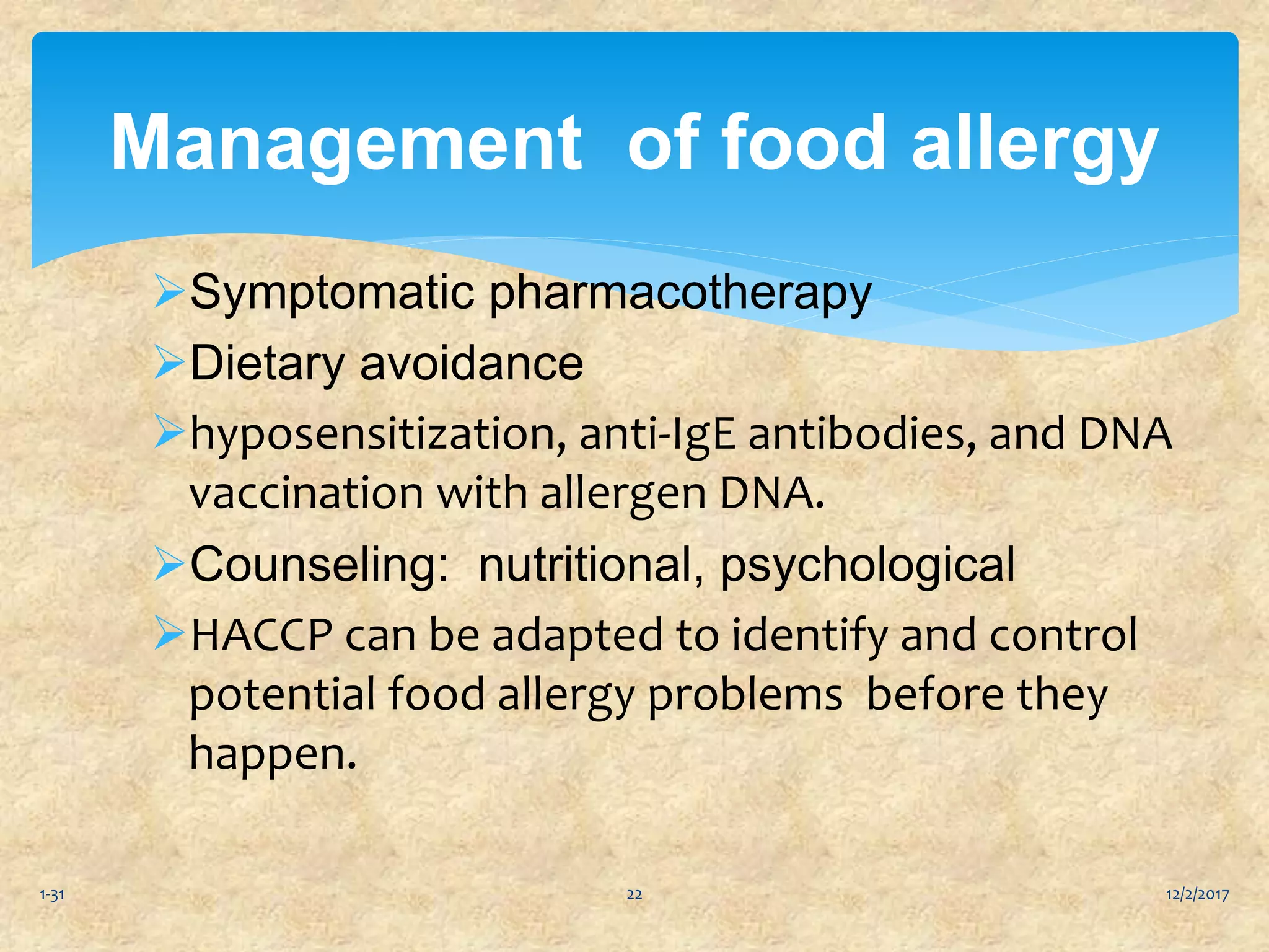 Food allergies and food intolerances ppt | PPTX