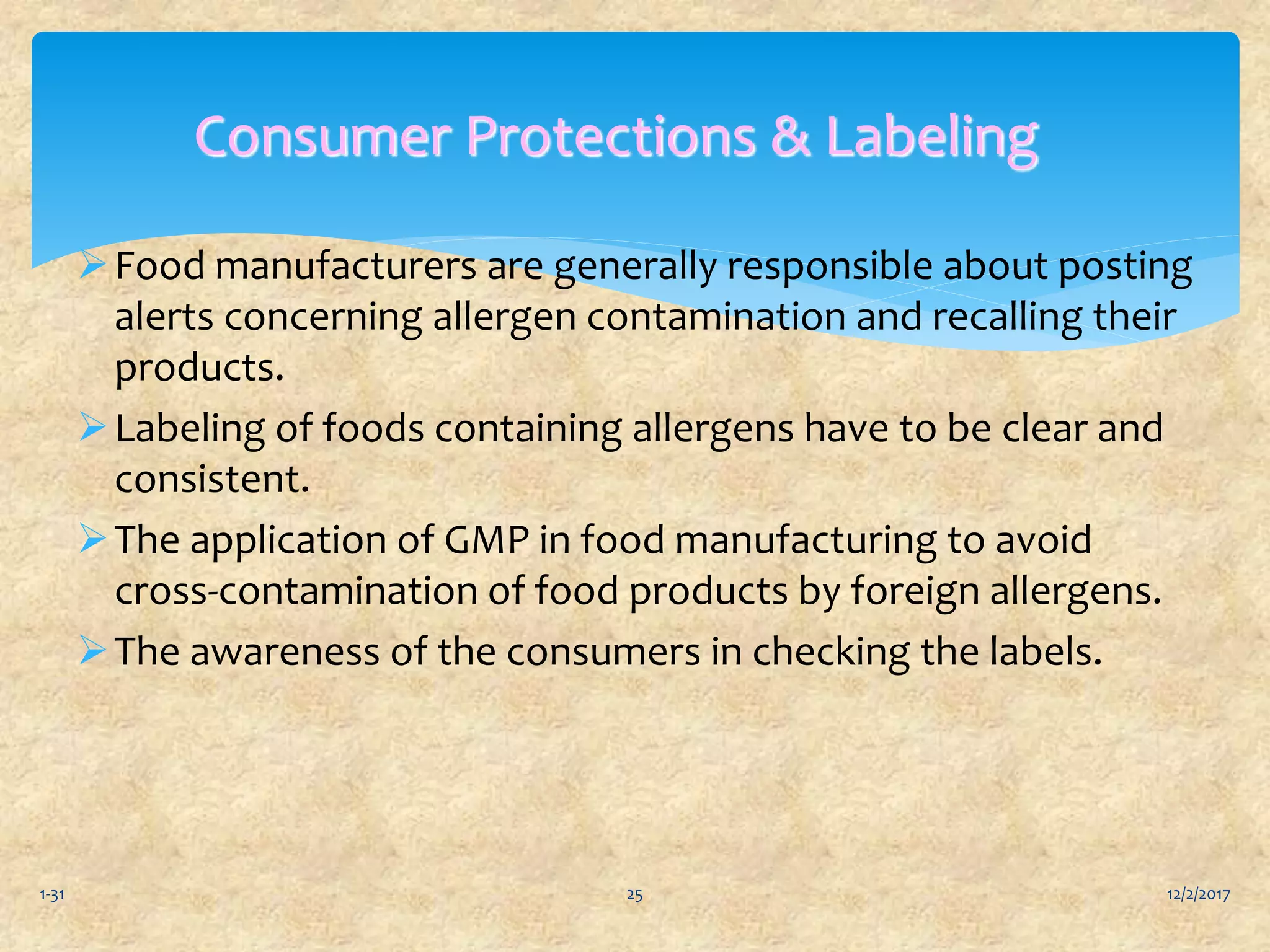 Food allergies and food intolerances ppt | PPTX