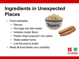 Causes of Accidental
Exposures
• Not reading ingredient
label to be sure food is
allergen-free
• Cross-contact during
cook...