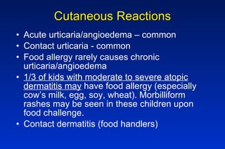 Diffuse Food Allergy Rash Food Allergy Seminar.Lecture.Class | PPT