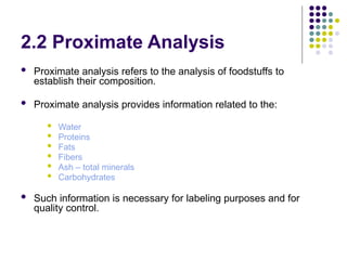 food analysis of various food products and | PPTX