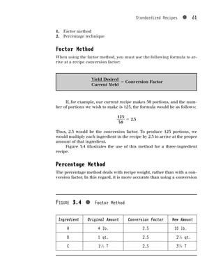 Recipe Conversion Factor Example Food and beverage cost control | PDF