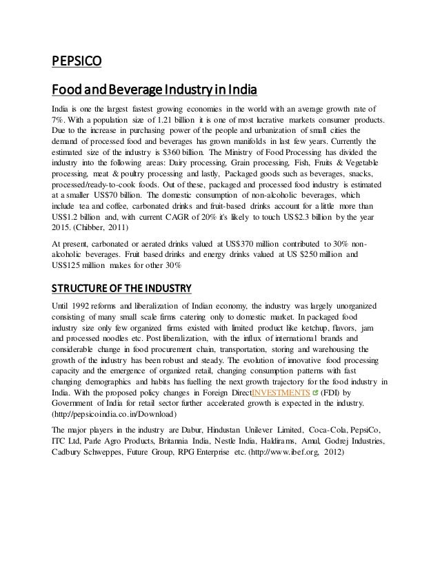 Food and beverage industry in india