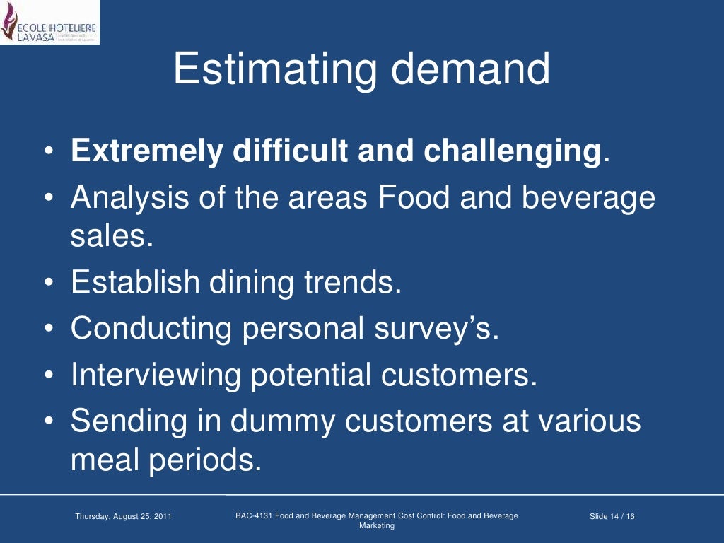 Food and beverage marketing